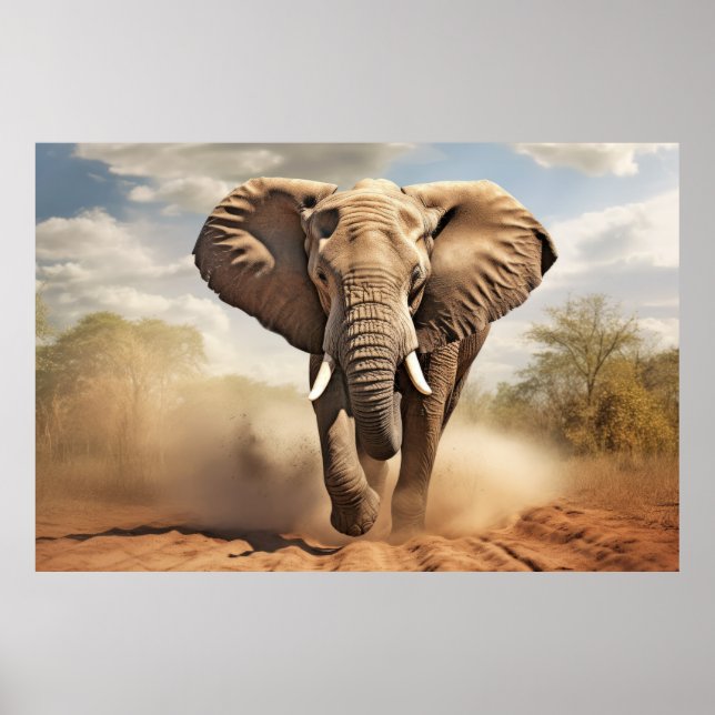 Poster Elephant Animal Nature Majestous Wild (Frente)