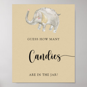 Poster Elephant Balloon - adivinhem quantas doces
