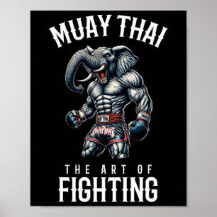 Poster Elephant Muay Thai - Muay Thai e Elefante Tailandê