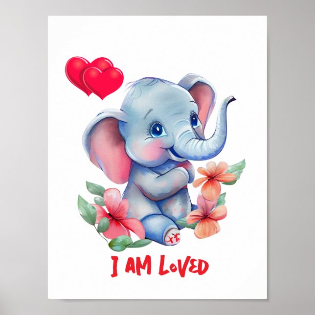 Poster Elephant Nursery Art  (Frente)