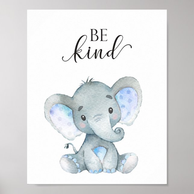 Poster Elephant Safari Nursery Wall Art Animal Cote (Frente)
