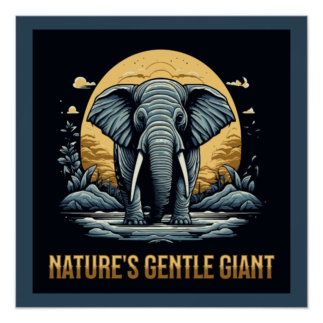 Pôster Elephants Nature's Gentle Giant (Frente)