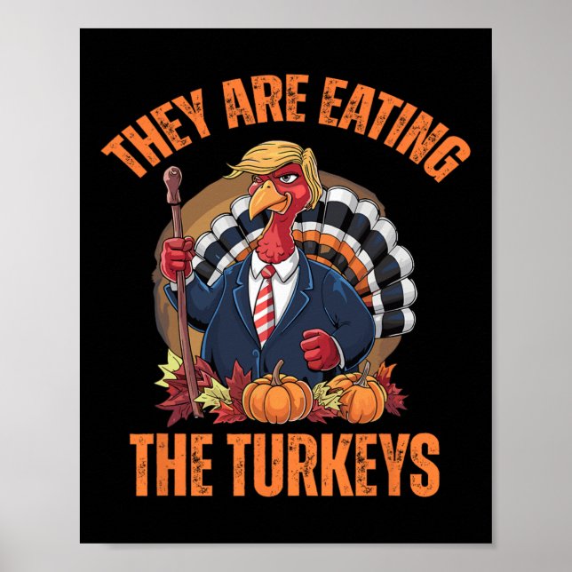 Poster Eles estão comendo a Turquia Engraçada. (Frente)