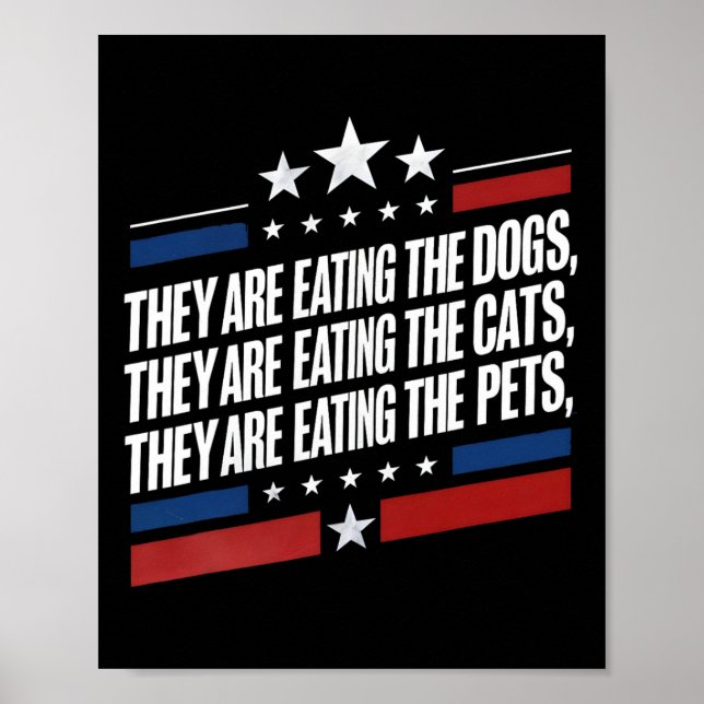 Poster Eles Estão Comendo Os Cães Os Gatos Os Animais De  (Frente)