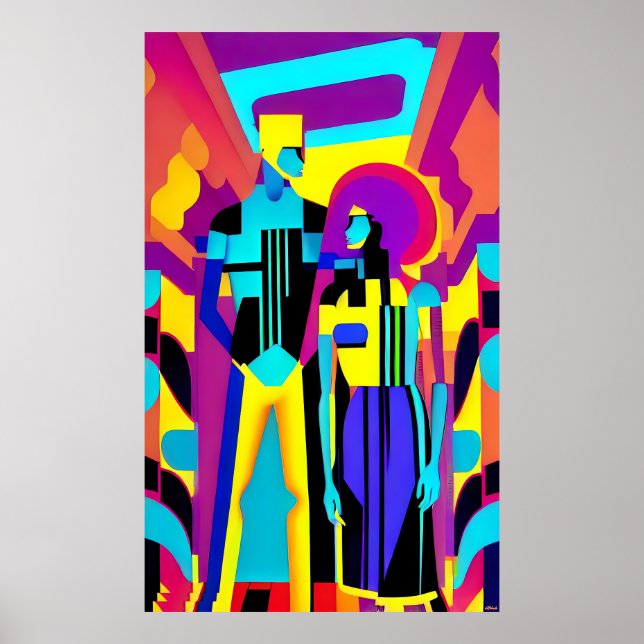 Poster Eles se encontraram em uma festa - Ken Gage Art (Frente)