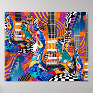 Pôster Elétrica Guitar Music Pop Art 60s Jokers Wild