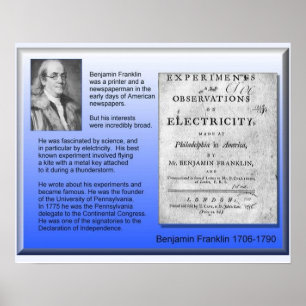 Pôster Eletricidade Benjamin Franklin da física da