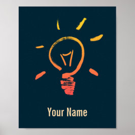 Poster Elétrico inteligente da lâmpada de luz retrorrefle