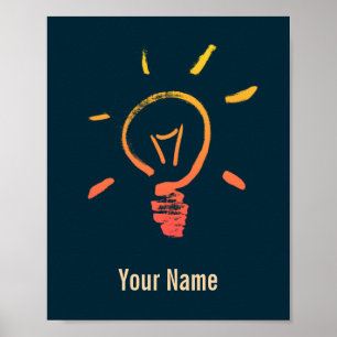 Poster Elétrico inteligente da lâmpada de luz retrorrefle