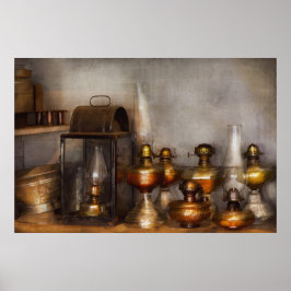 Poster Elétrico - Uma coleção de lanternas de petróleo