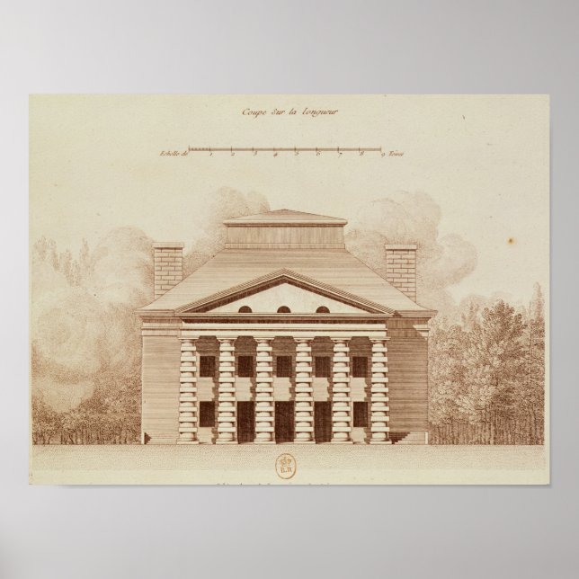 Pôster Elevação da casa do diretor do sal (Frente)