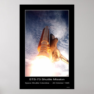 Pôster Elevação da Colúmbia do Shuttle Espacial - STS - 7