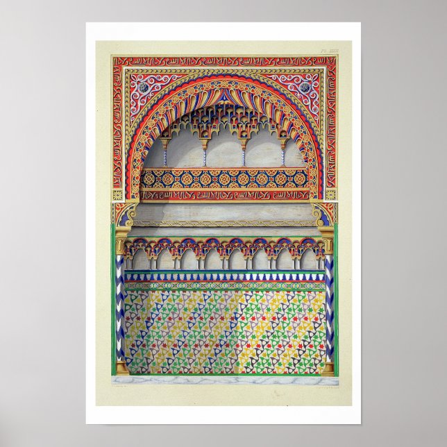 Pôster Elevação de uma alcova no Pateo del Agua, Alha (Frente)