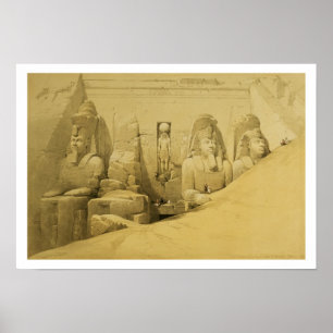 Poster Elevação dianteira do grande templo de Aboo Simb
