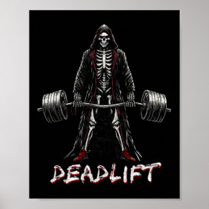 Poster Elevação do Skeleton Halloween Piadas Gym Levantam