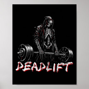 Poster Elevação do Skeleton Halloween Piadas Gym Levantam
