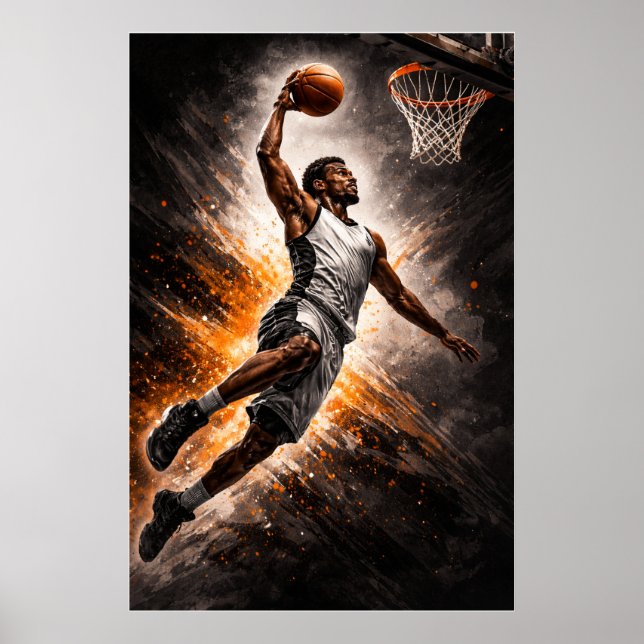 Poster Elevação Implacável – Enterro de Basquete Poderoso (Frente)