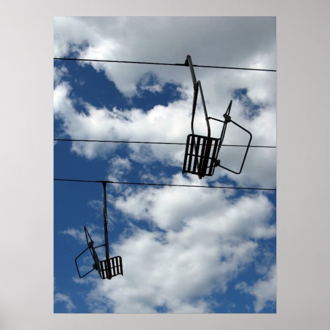 Pôster Elevador de Esqui e Céu (Frente)