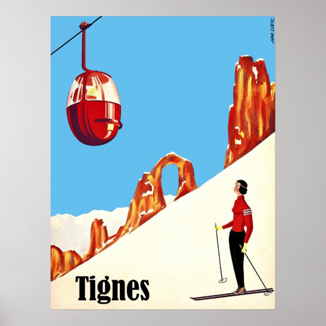 Poster Elevador de esqui em Tignes, França (Frente)