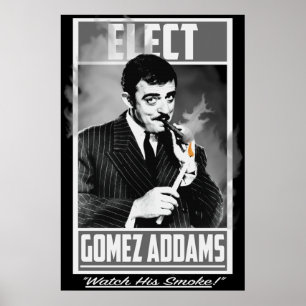 Poster Eleve Gomez Addams Assista Sua Fumaça