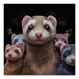 Pôster Eleven Stoic Ferret Poster Wall Art