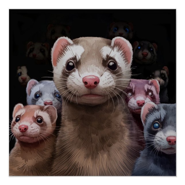 Pôster Eleven Stoic Ferret Poster Wall Art (Frente)