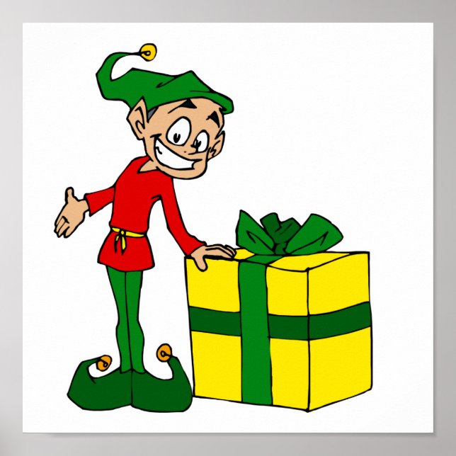 Poster elf com pacote (Frente)