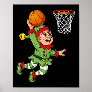 Poster Elf De Natal A Dunking A Basball Divertiu Rapazes