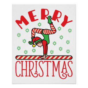 Pôster Elf de Natal da ginástica no Beam