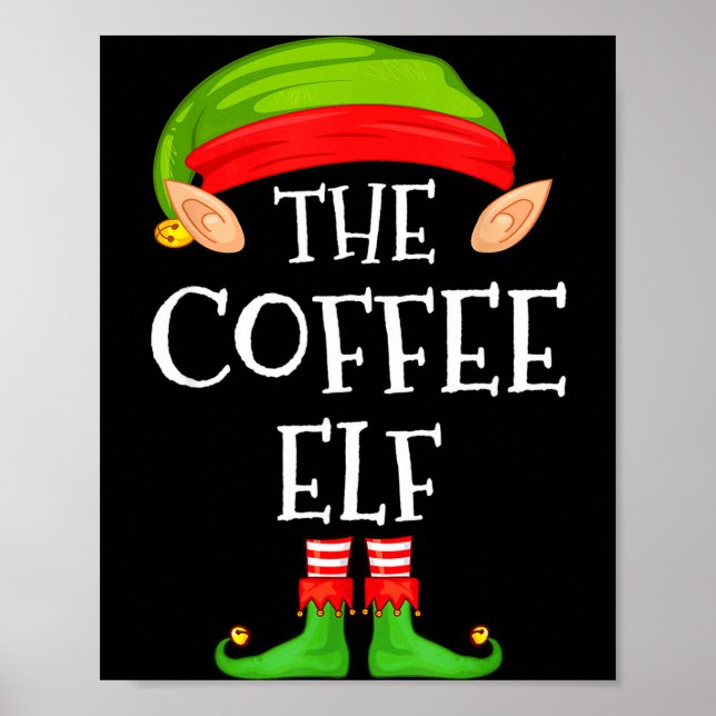 Poster Elf Family Christmas Coffee Elf Sweater Matching C (Frente)