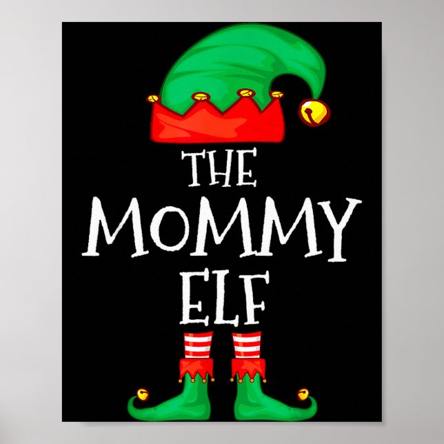 Poster Elf Family Christmas Mommy Mom Mother Mama Elf Swe (Frente)