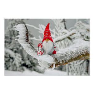 Pôster Elf na Tempestade de Gelo com Presentes e Chapéu V
