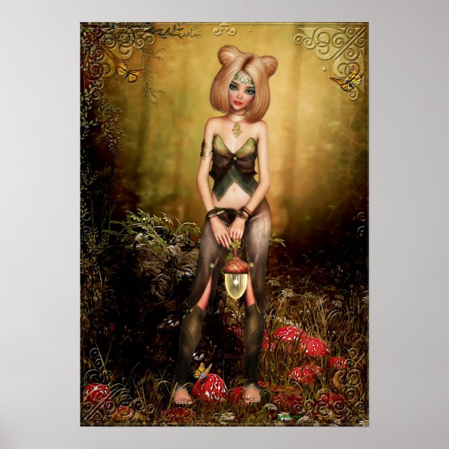 Poster Elf no Trabalho de arte do Woods Fantasy (Frente)