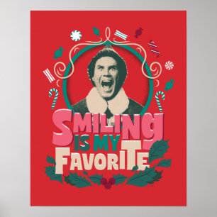 Poster Elf - Sorrir é o meu favorito