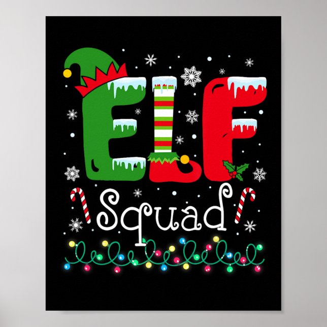 Poster Elf Squad Engraçado Família Elf Matando o Natal Pa (Frente)