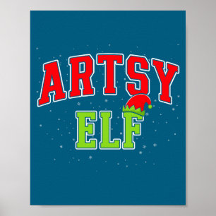 Poster Elfo Artístico Natal Família Correspondente Grupo