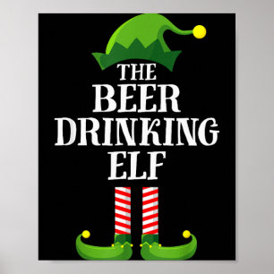 Poster Elfo Beber Cerveja Correspondente Grupo Familiar N