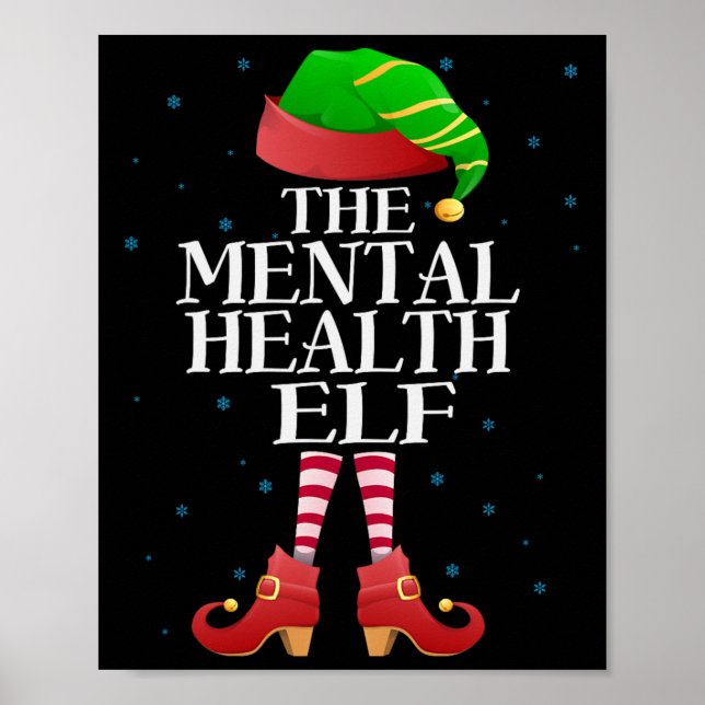 Poster Elfo da Saúde Mental Piadas Camisa de dormir Combi (Frente)