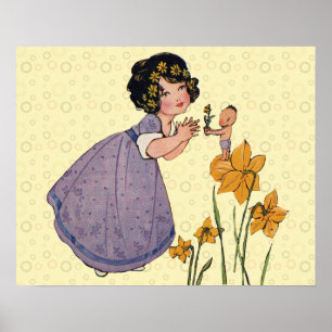 Pôster Elfo de Jardim Narciso Terra das Fadas Primavera P