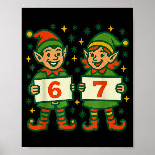 Poster Elfo de Natal 6 7 Meme Férias Divertidas Elfos Gen