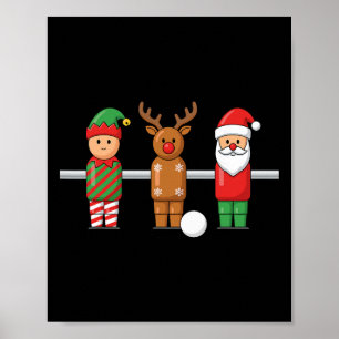 Poster Elfo de Natal Foosll Rena Santa Trio Tabela Foo