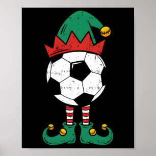 Poster Elfo do Futebol Natal Divertido Elfo de Natal Aman