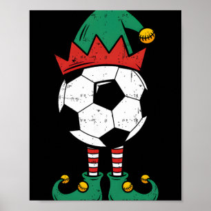 Poster Elfo do Futebol Natal Divertido Xmas Elfo Amante d