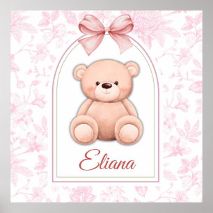 Poster Eliana Berçário Personalizado de Urso de Pelúcia
