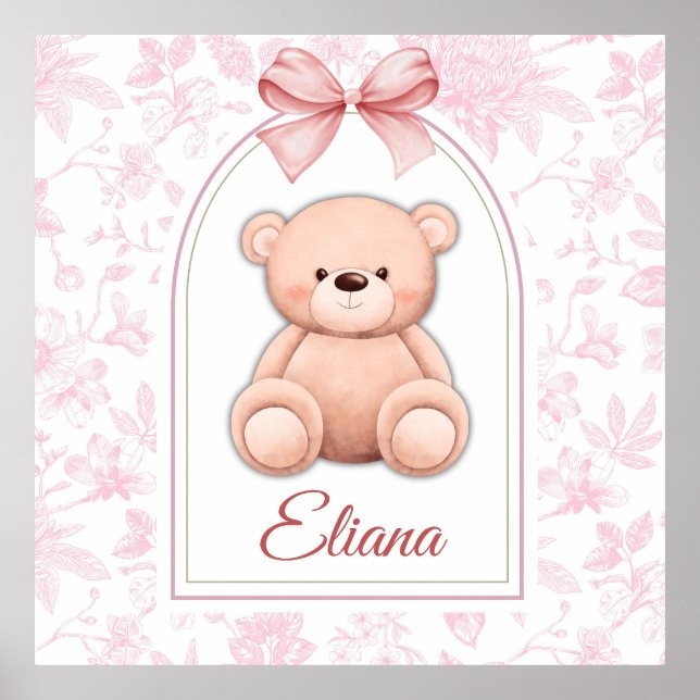 Poster Eliana | Berçário Personalizado de Urso de Pelúcia (Frente)