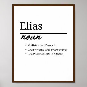 Poster Elias, Definição de Nome Personalizado de Menino
