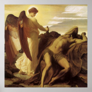 Pôster Elias no Deserto por Lord Frederic Leighton