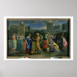 Pôster Eliezer e Rebecca no bem, 1648 (óleo no canv