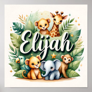 Poster Elijah Safari Nursery Wall Art