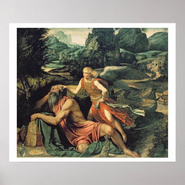 Poster Elijah Visitado por um Angel, c.1534 (Frente)